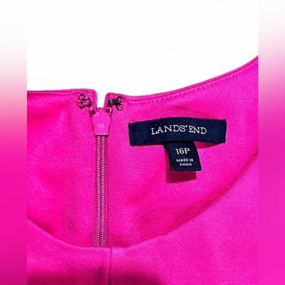 Lands' End Vibrant Pink Mini Dress Sleeveless Spring Feminine Petite - Picture 5 of 8